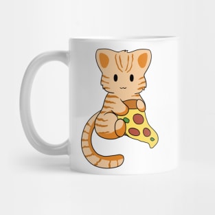 Orange Tabby Cat with Pizza Mug